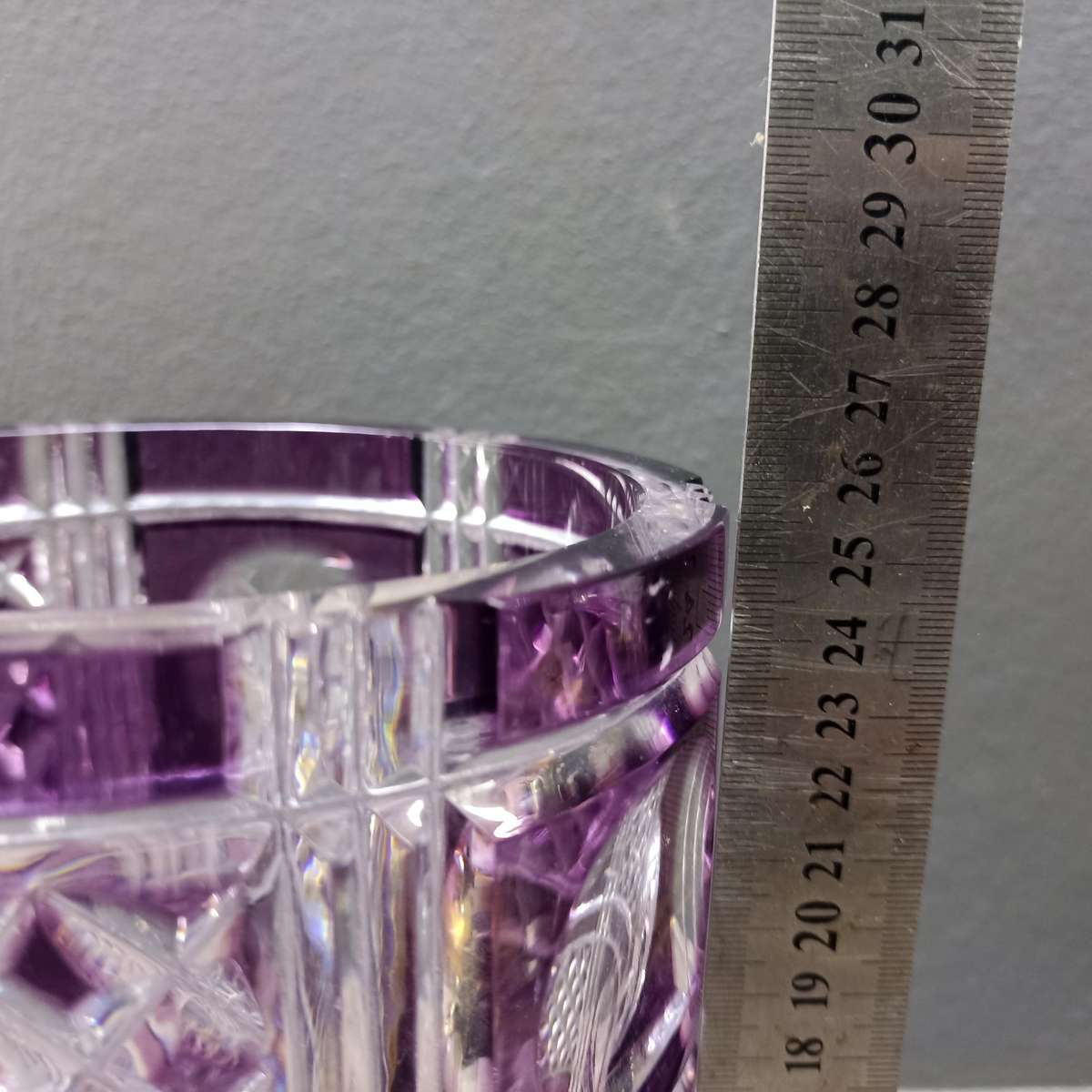 Spectacular Large Amethyst Cut Christal Vase