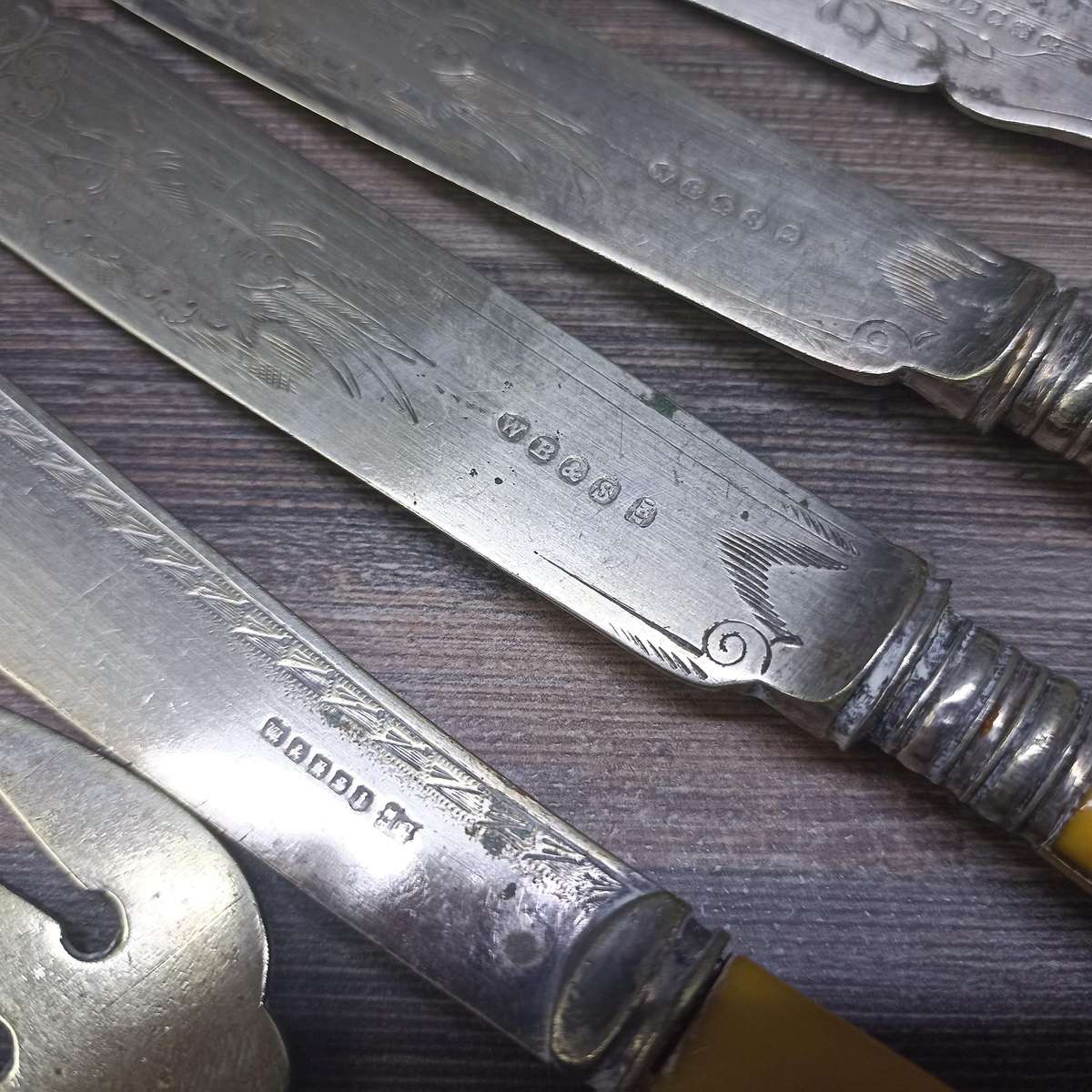 Antique Silverplate Bone and Mother of Pearl Handled Cutlery