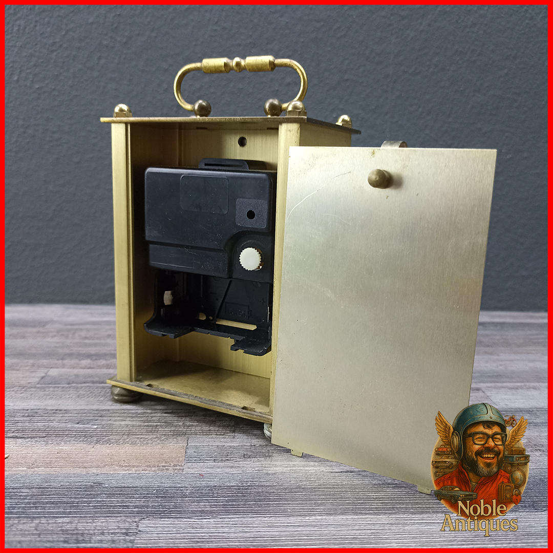 German Brass Finished Quartz Carriage Clock, Not Tested