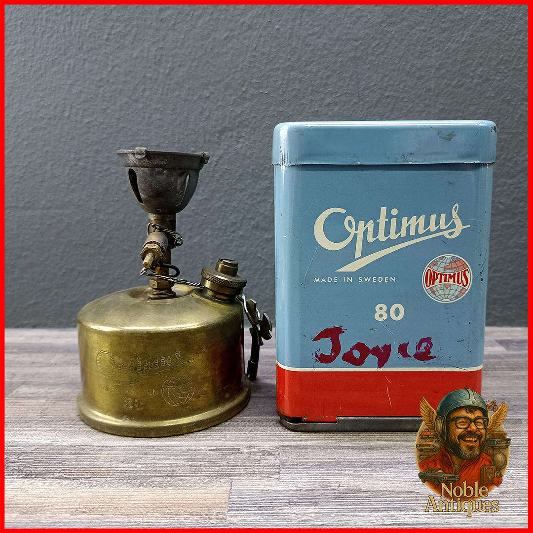 Vintage Optimus 80 Brass camping stove with Original Metal Case
