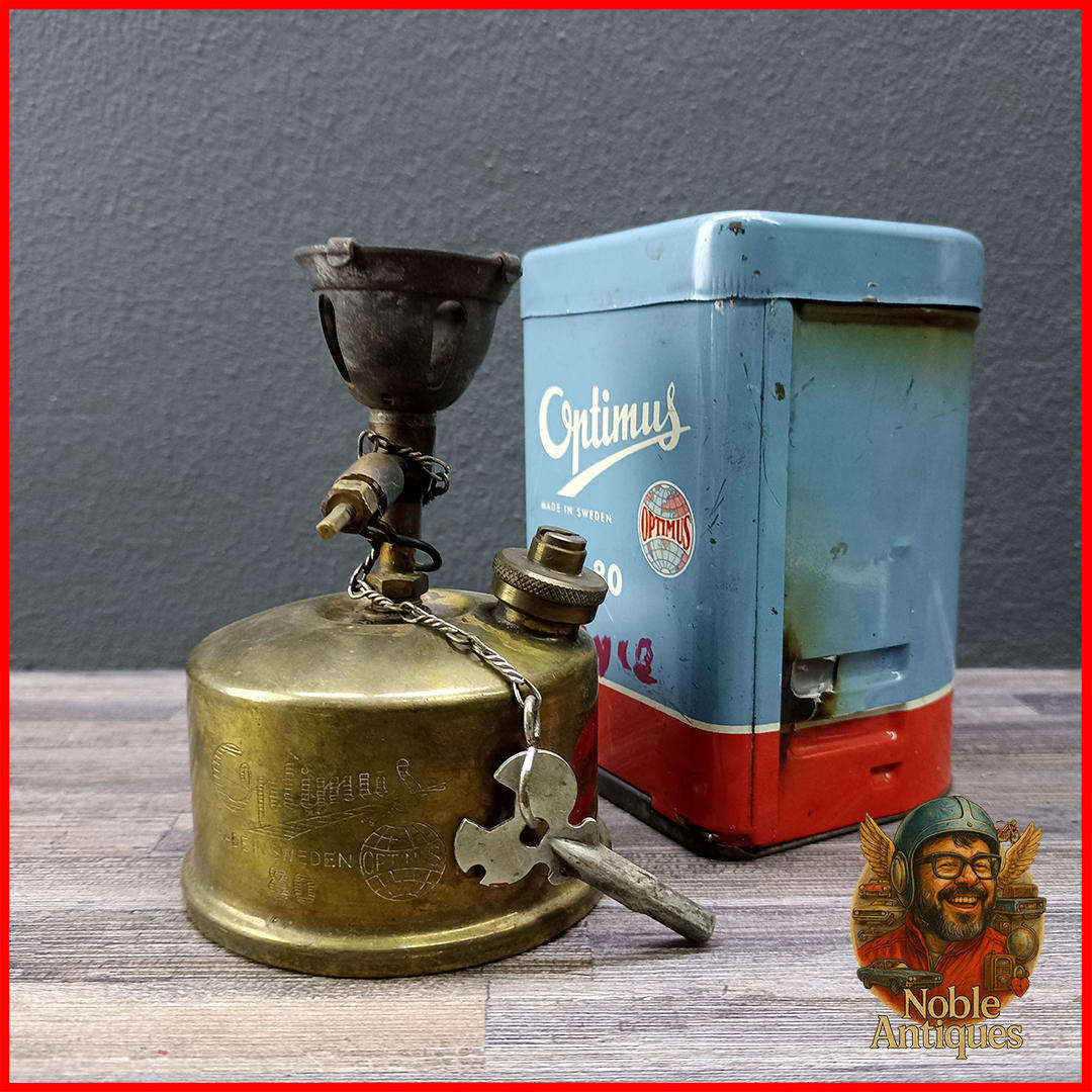 Vintage Optimus 80 Brass camping stove with Original Metal Case