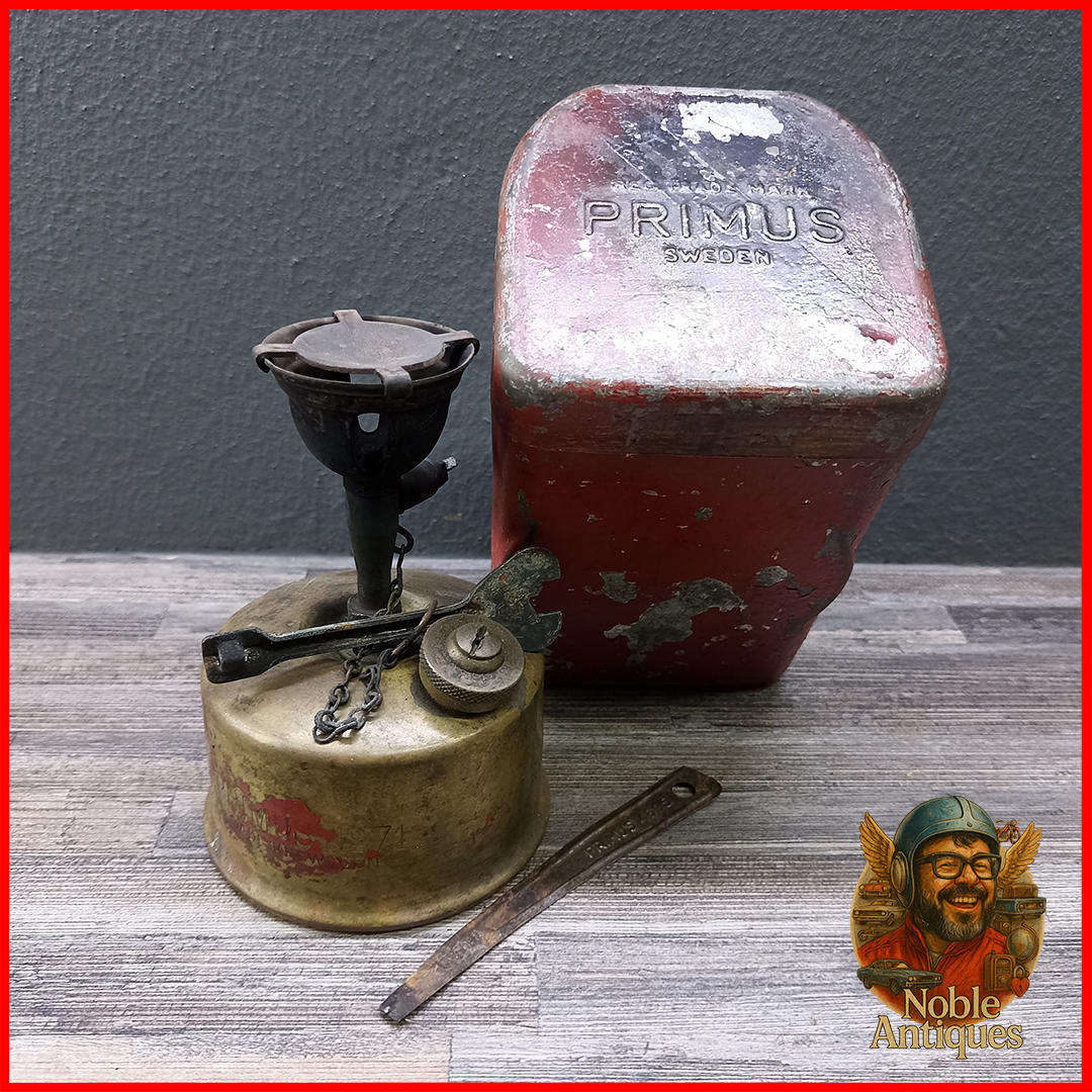 Vintage Primus No. 71 Brass camping stove with Original Metal Case