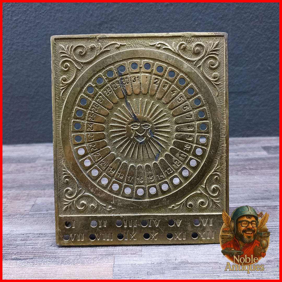 Vintage Italian brass perpetual calendar or Sun Calendar