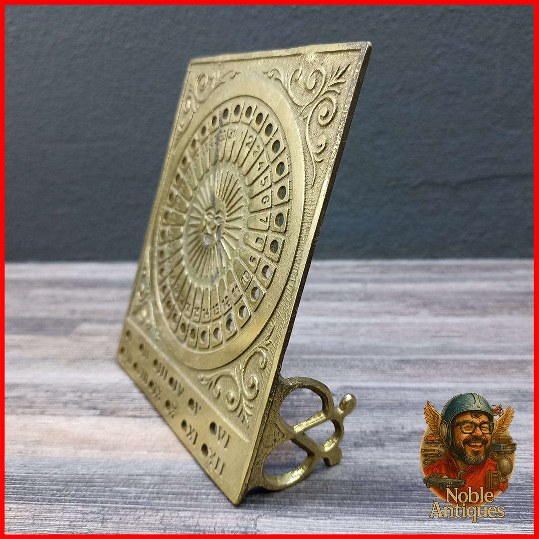 Vintage Italian brass perpetual calendar or Sun Calendar