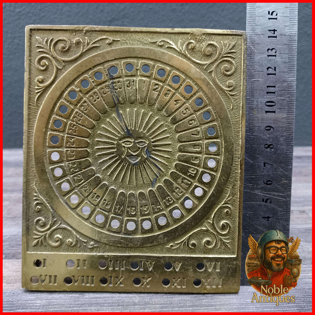 Vintage Italian brass perpetual calendar or Sun Calendar