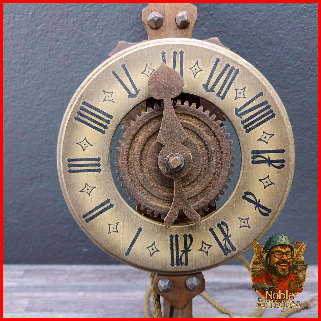 Antique  Wooden Gear Clock, Germany, Medieval, Weighted Not Tested