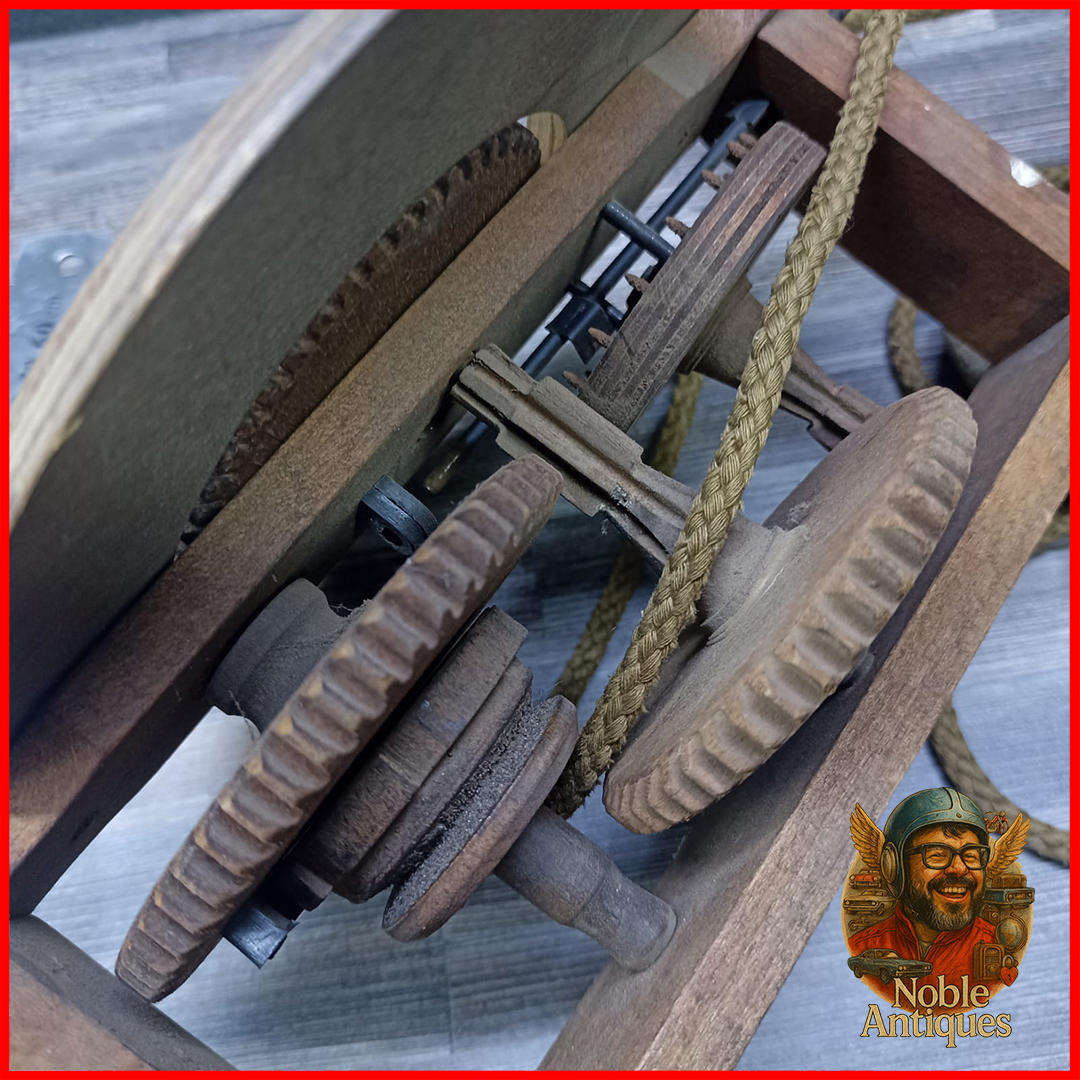 Antique  Wooden Gear Clock, Germany, Medieval, Weighted Not Tested