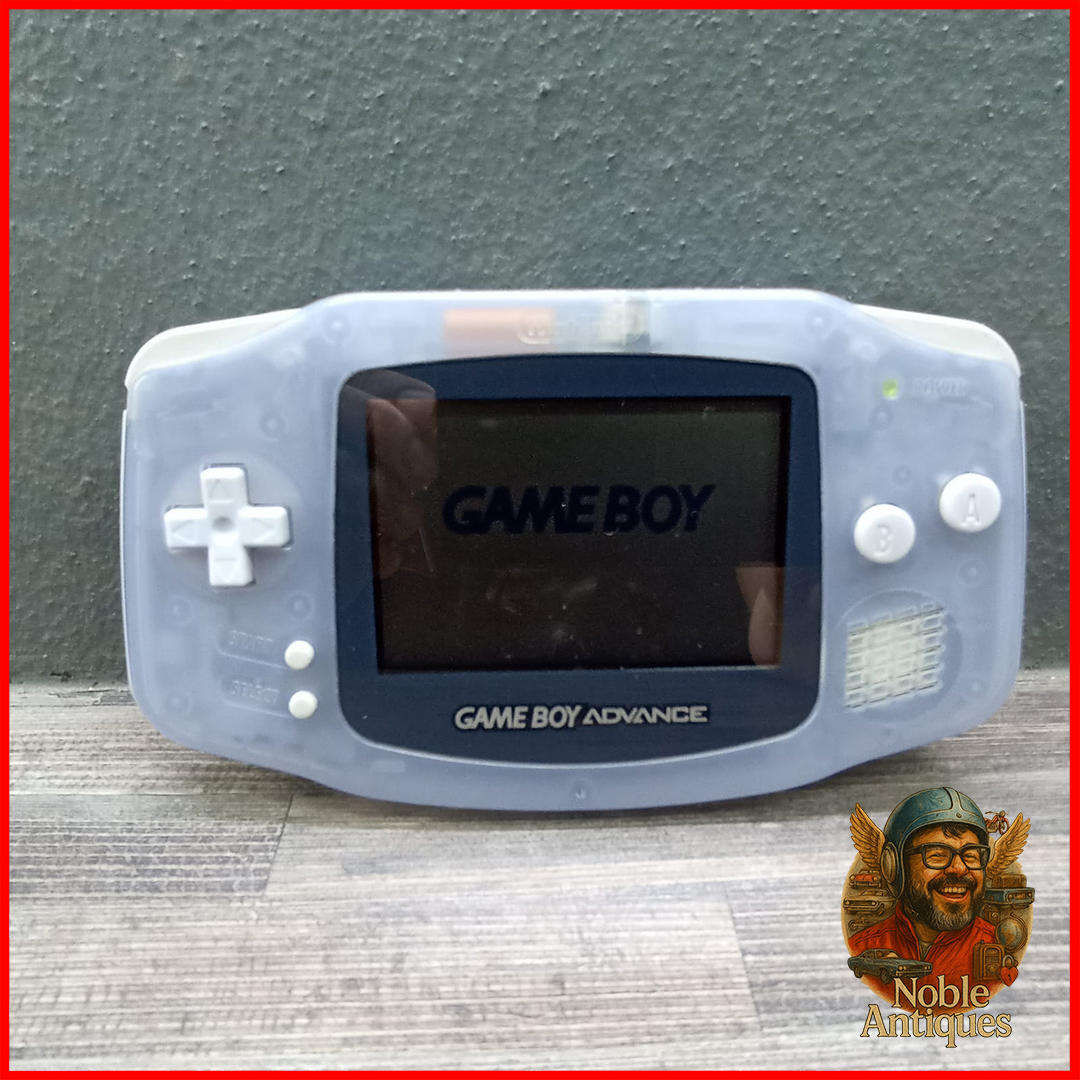 Working Nintendo Game Boy Advance Glacier Clear Crystal Color - Replacement Back Cover