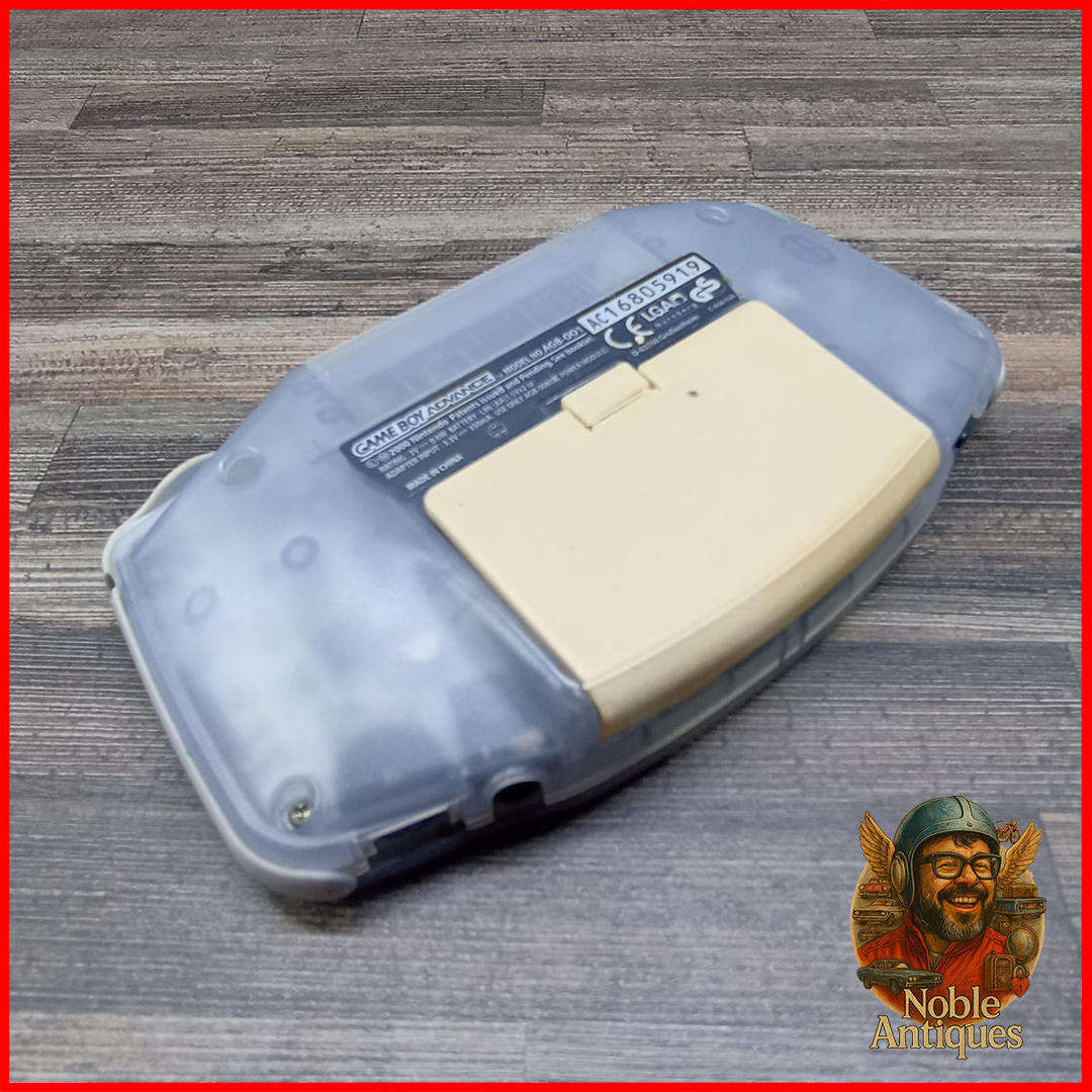 Working Nintendo Game Boy Advance Glacier Clear Crystal Color - Replacement Back Cover