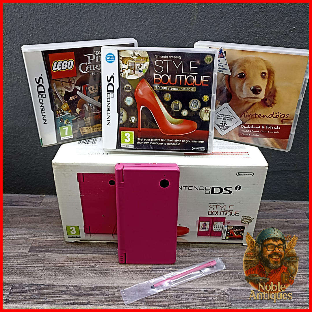 Boxed Working Nintendo DSi Pink Color With Games - NO CHARGER