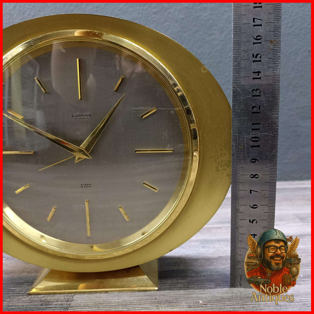 Swiss 15 Jewel Looping Clock, brass and Metal - Extremely Heavy