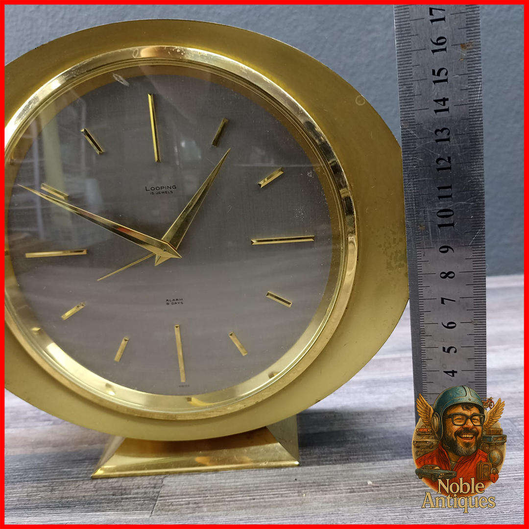 Swiss 15 Jewel Looping Clock, brass and Metal - Extremely Heavy