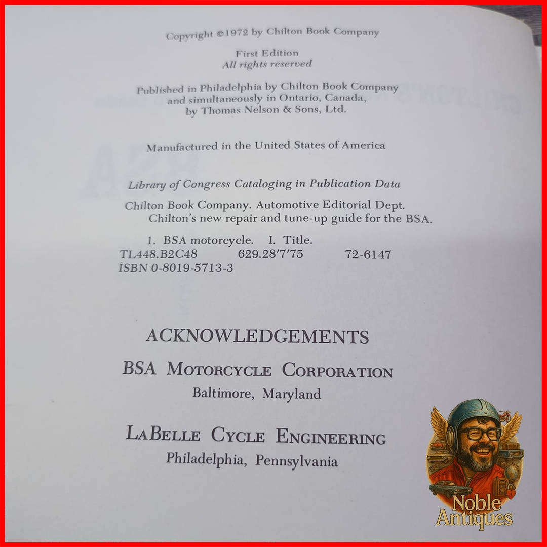 Chilton's BSA Repair & Tune Up Guide