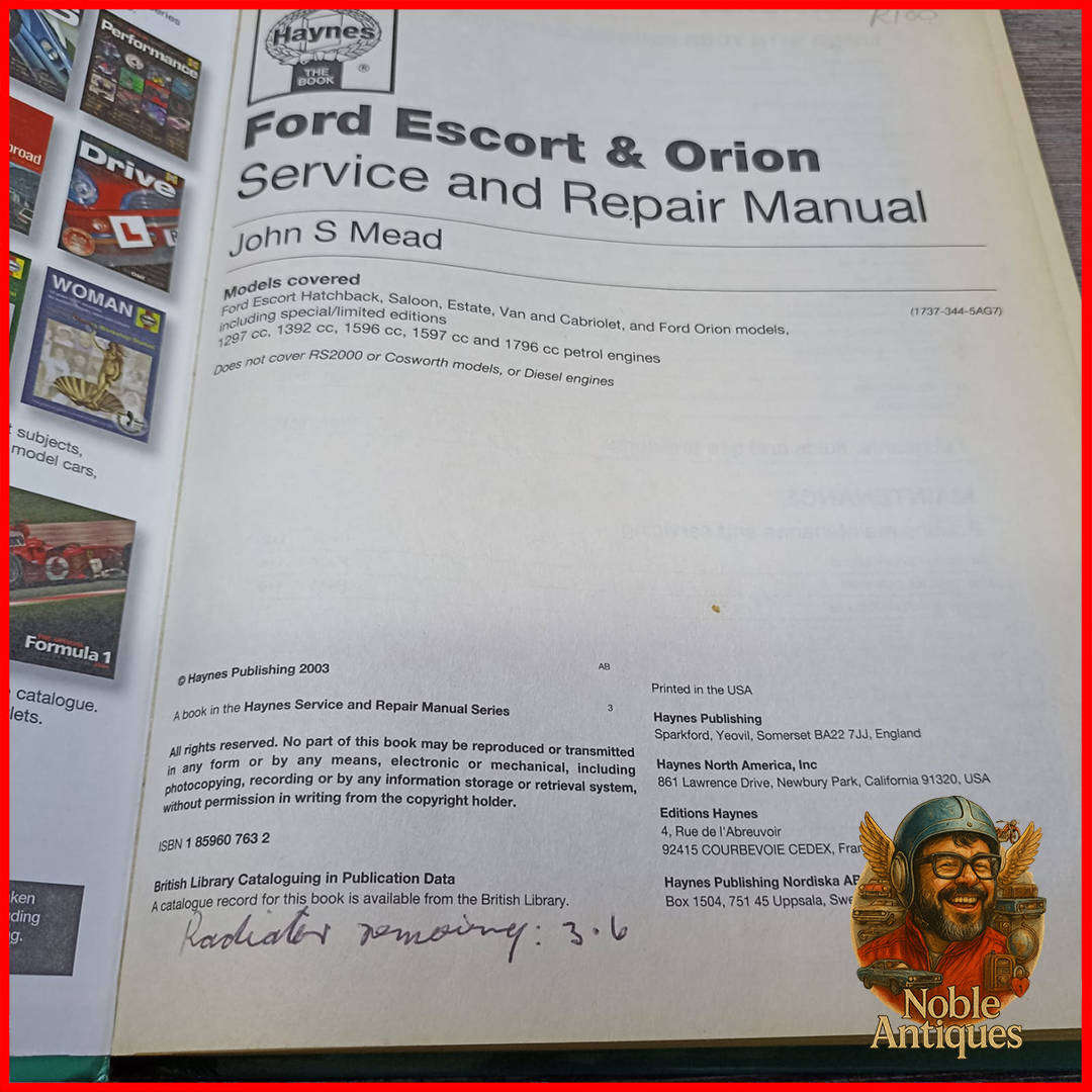 Haynes Service and Repair Manual for the Ford Escort & Orion