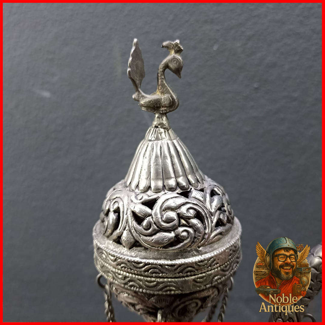 Vintage Silver Metal Arabic Smoker, Incense Stand and Jewellery Box Collection