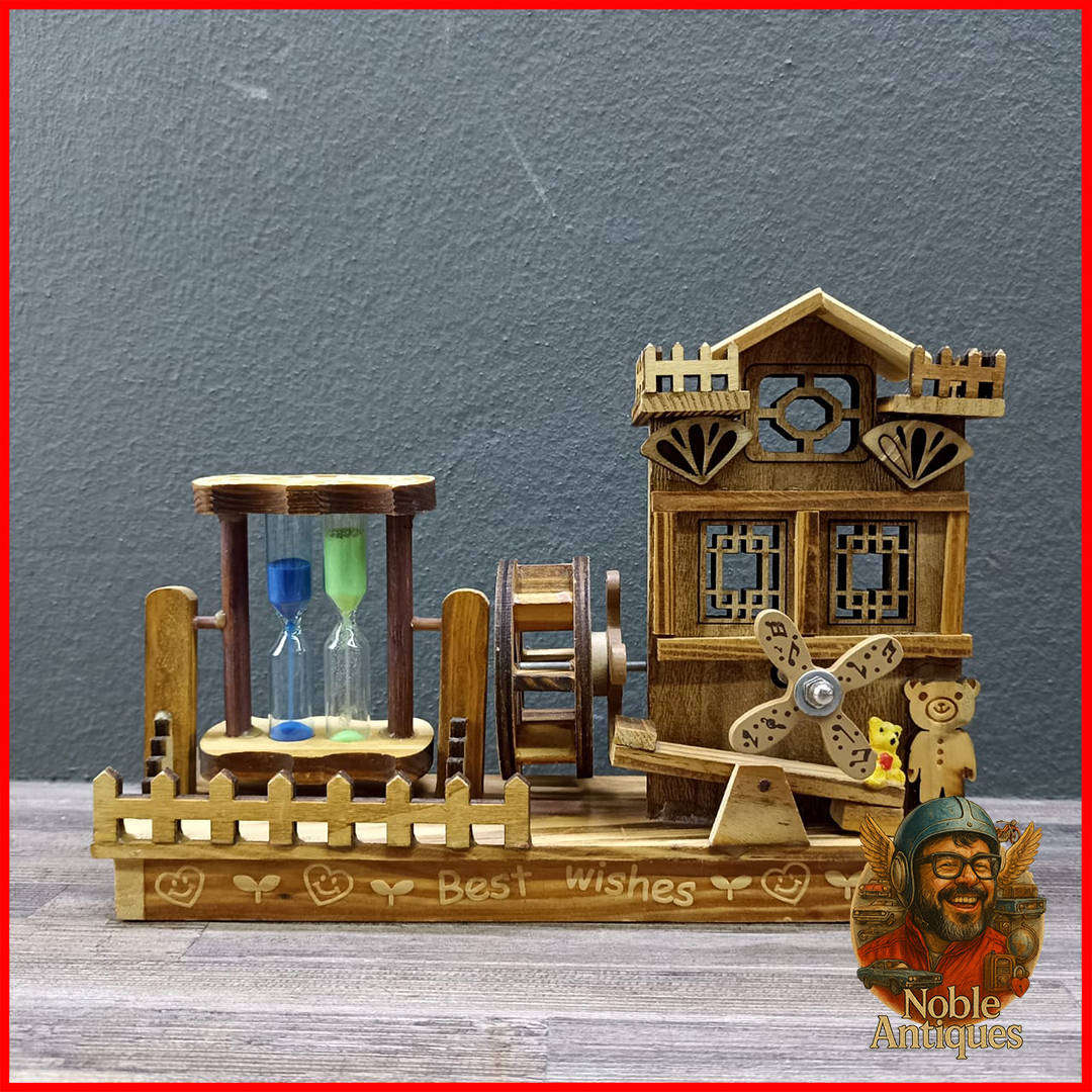 Cabin Windmill Sailboat Rotating Music Box