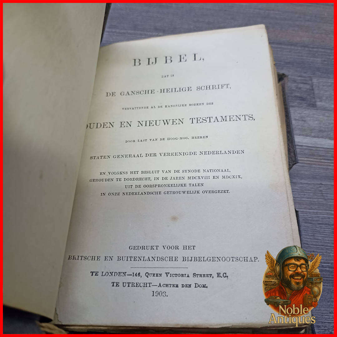 Leather Bound Dutch Bible, published in 1903