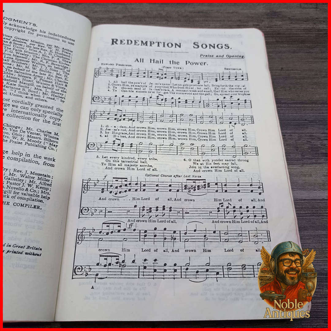 Early 1900s Leather-bound book titled Redemption Songs