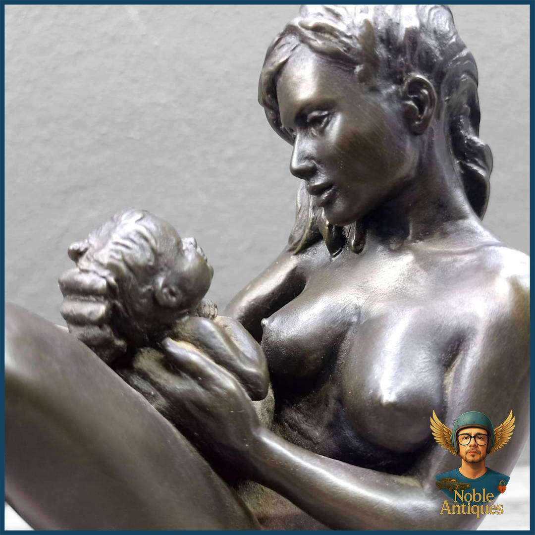Vintage Cold Cast Bronze Genesis Heredities culpture Titled 'first Love'