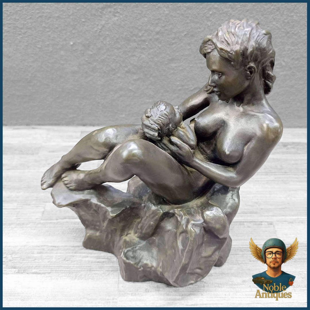 Vintage Cold Cast Bronze Genesis Heredities culpture Titled 'first Love'