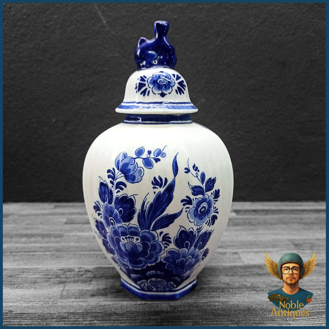 Vintage Royal Delft Blue and White Porcelain Delftware ginger jar