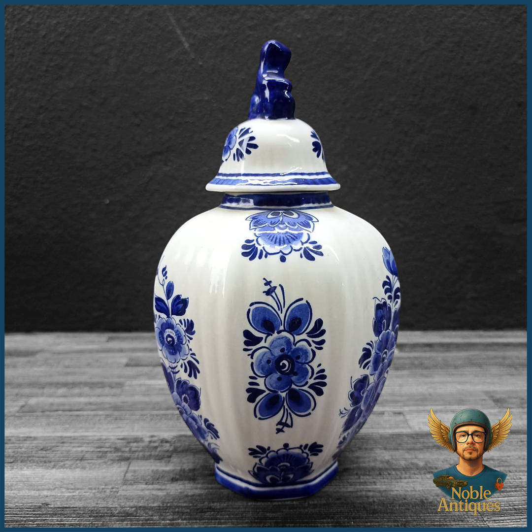 Vintage Royal Delft Blue and White Porcelain Delftware ginger jar
