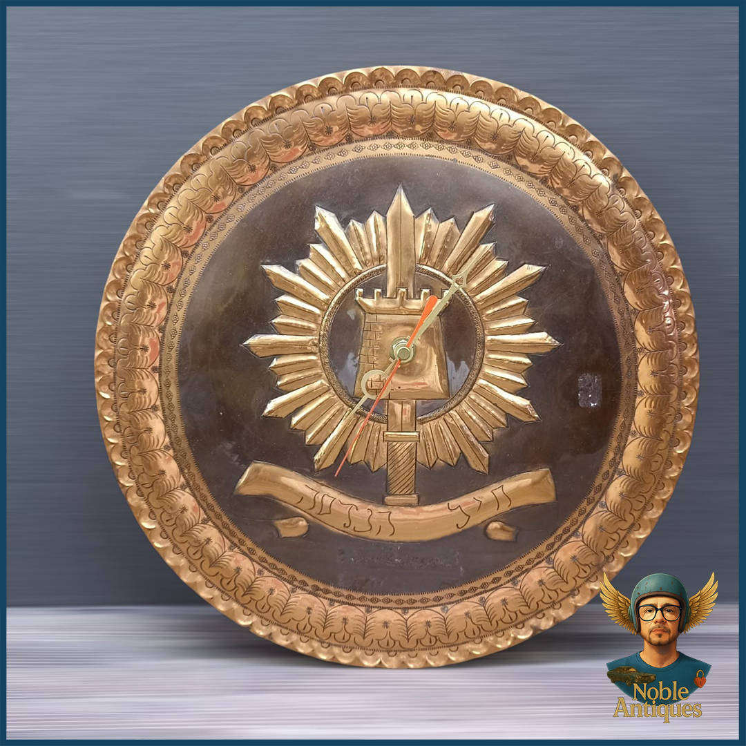 Hand Crafter Copper Military Embossed Clock