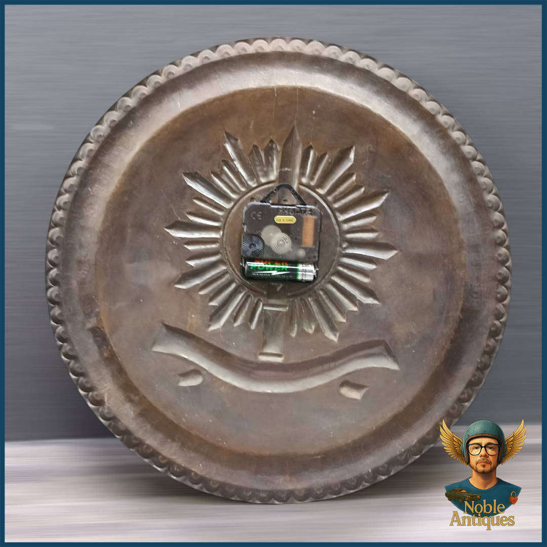 Hand Crafter Copper Military Embossed Clock