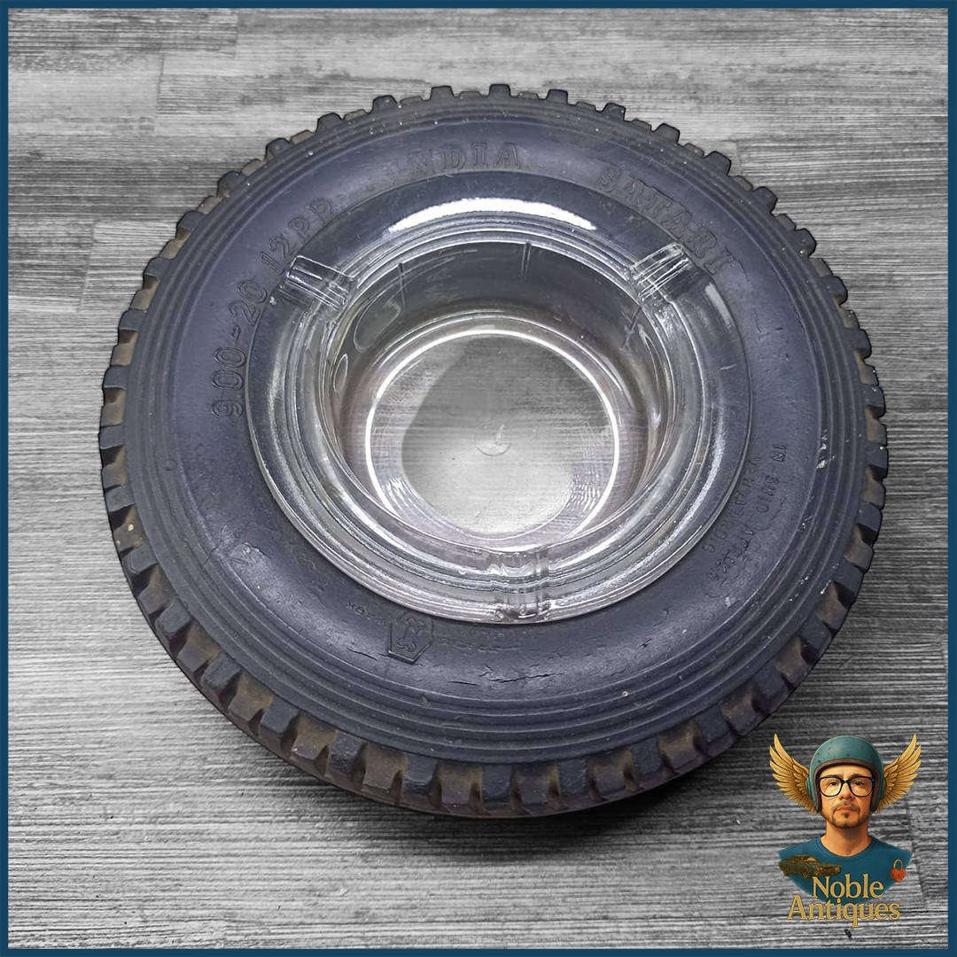 Vintage Indian Safari Tire-shaped Advertising Ashtray