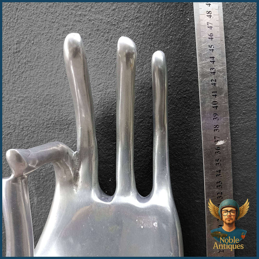 Large 48cm Oriental Polished Cast Aluminum Buddha Hand