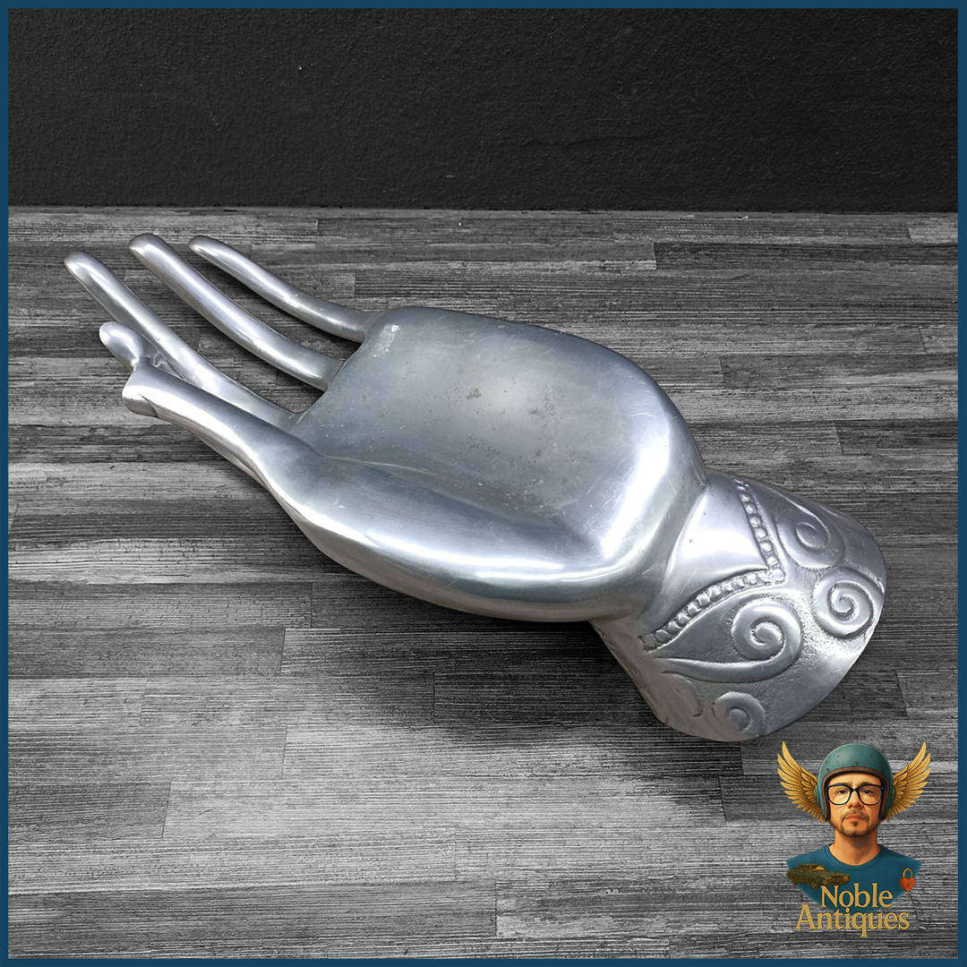 Large 48cm Oriental Polished Cast Aluminum Buddha Hand