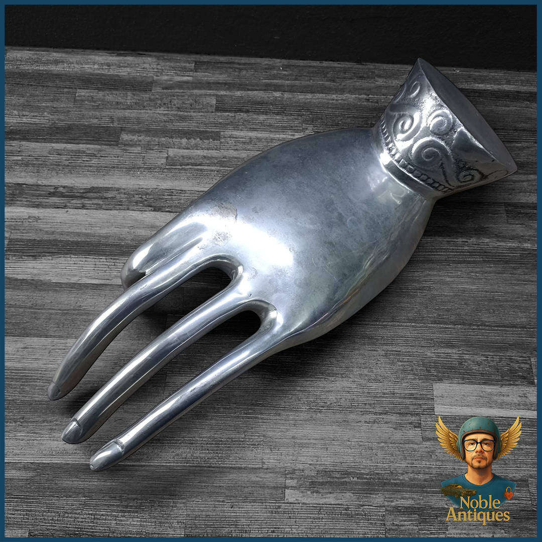 Large 48cm Oriental Polished Cast Aluminum Buddha Hand