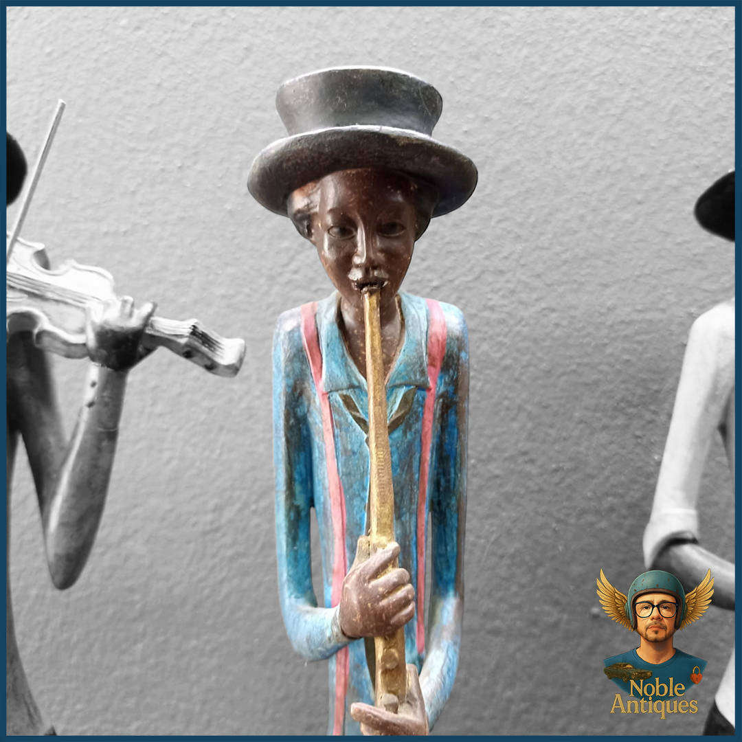 Original 60cm Tall Deco 79 Polystone Jazz Band Set of 3