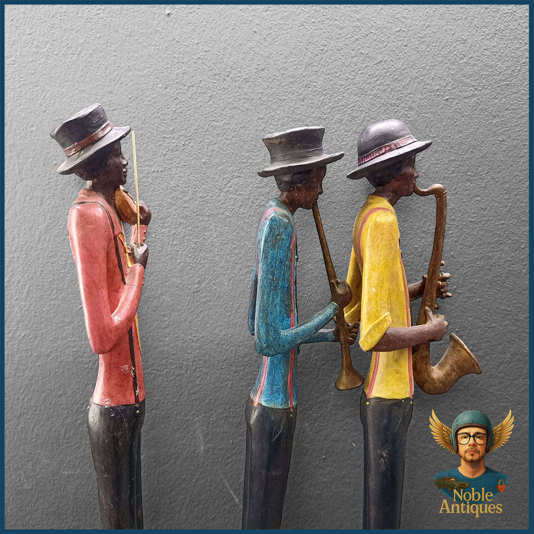 Original 60cm Tall Deco 79 Polystone Jazz Band Set of 3