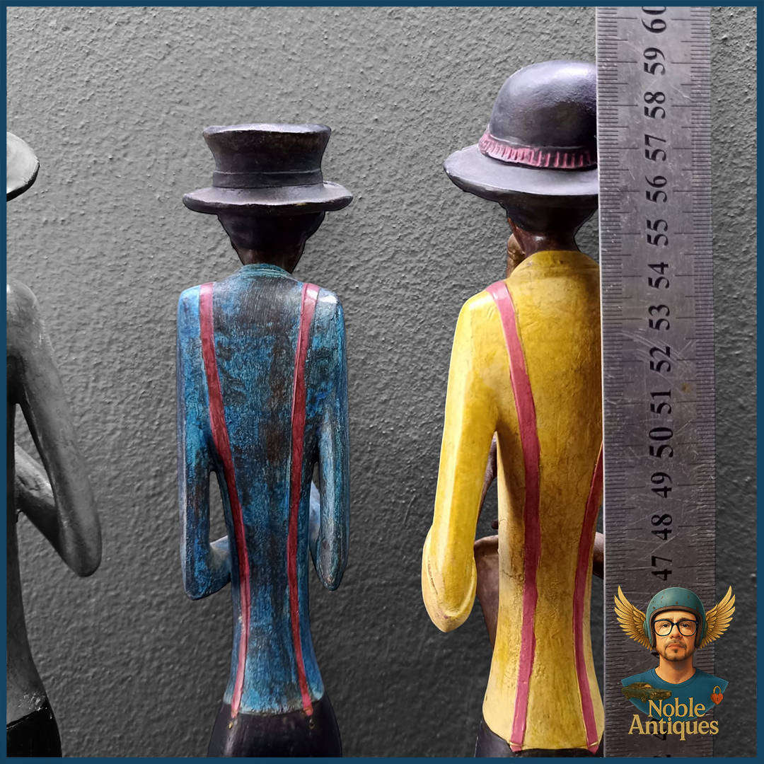 Original 60cm Tall Deco 79 Polystone Jazz Band Set of 3