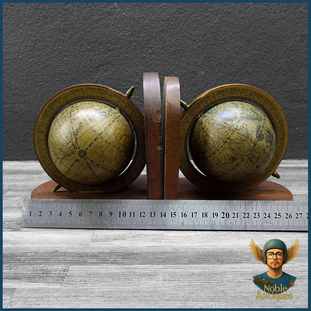 Pair Of Vintage Globe Bookends