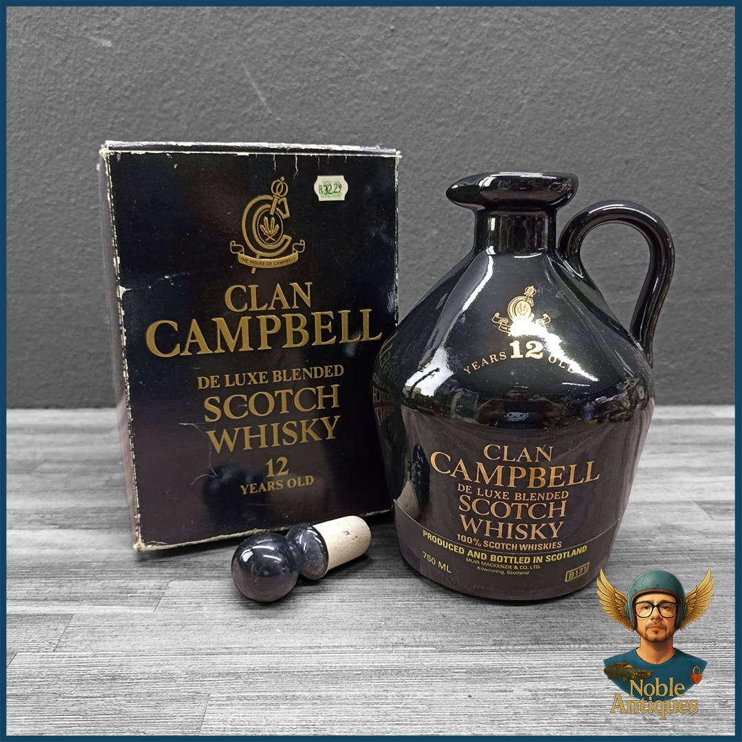 Boxed Sealed Clan Campbell Ceramic Jug 12 Year Old De Luxe (1980s)