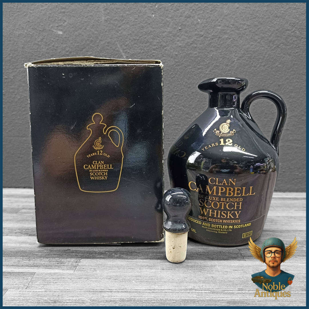 Boxed Sealed Clan Campbell Ceramic Jug 12 Year Old De Luxe (1980s)