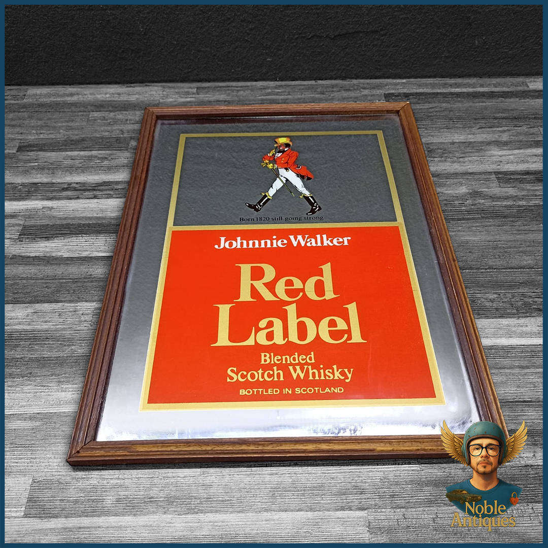 Vintage Johnnie Walker Red Label Bar Mirror