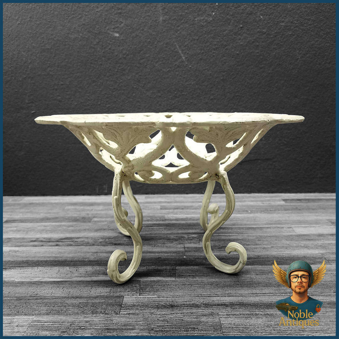 Vintage Victorian Ornate Cast Iron Footed Fruit Basket