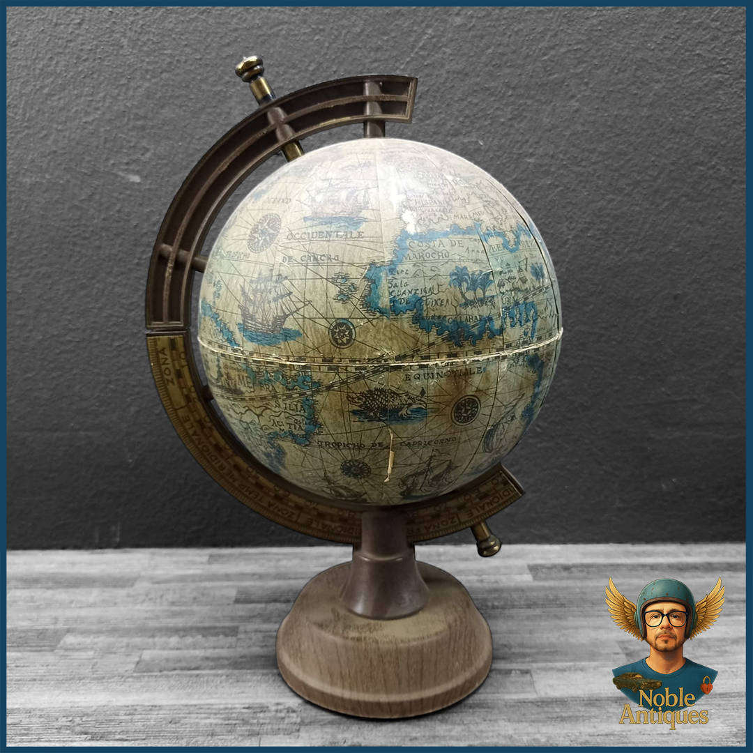 Vintage Antique-style Decorative World Globe Ice Bucket