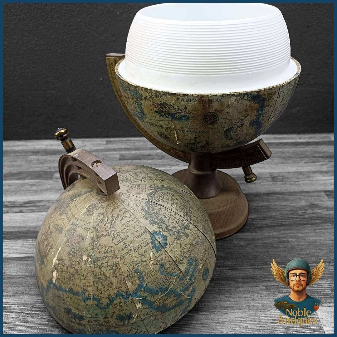 Vintage Antique-style Decorative World Globe Ice Bucket
