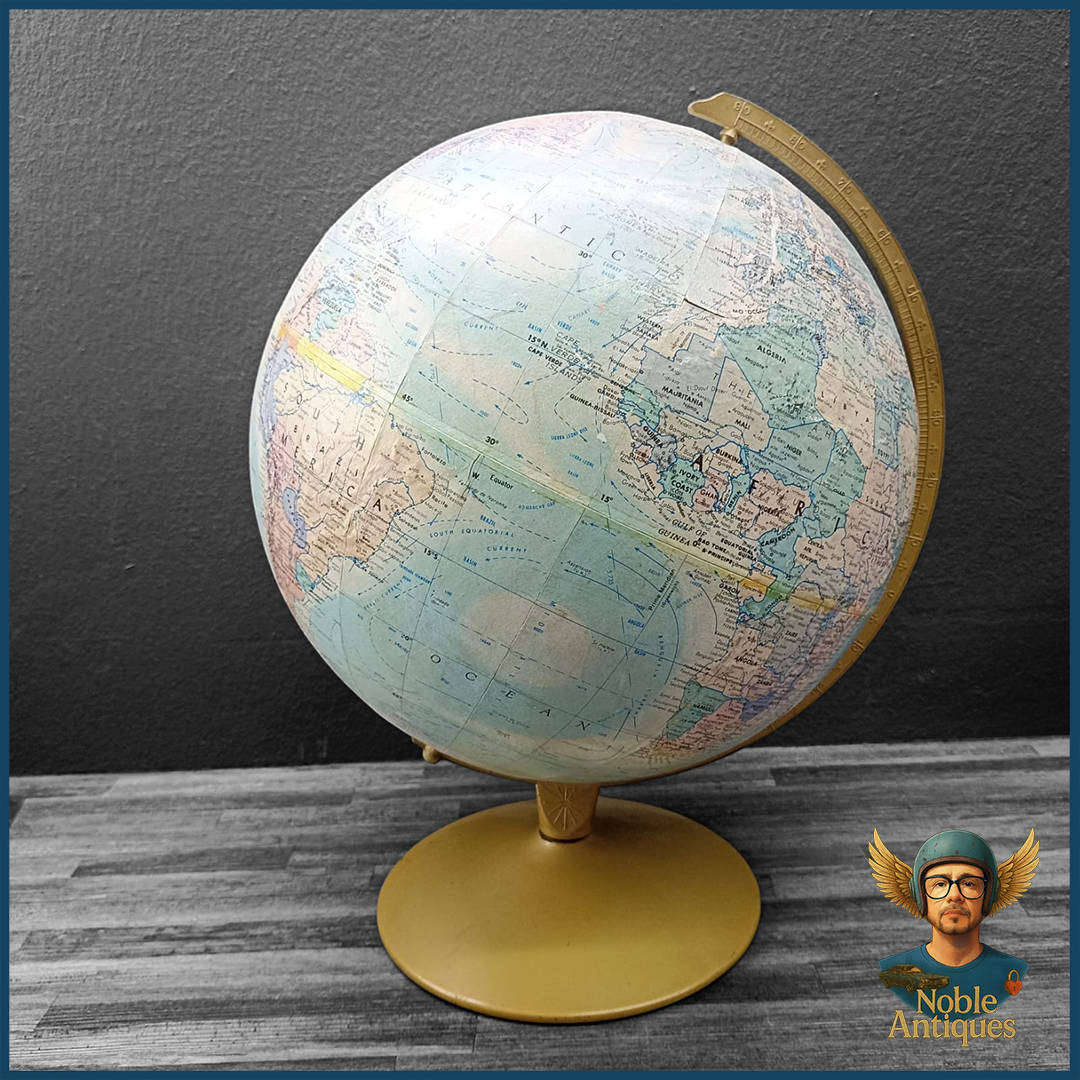 Large Vintage 1960's Replogle World Nation Series Globe
