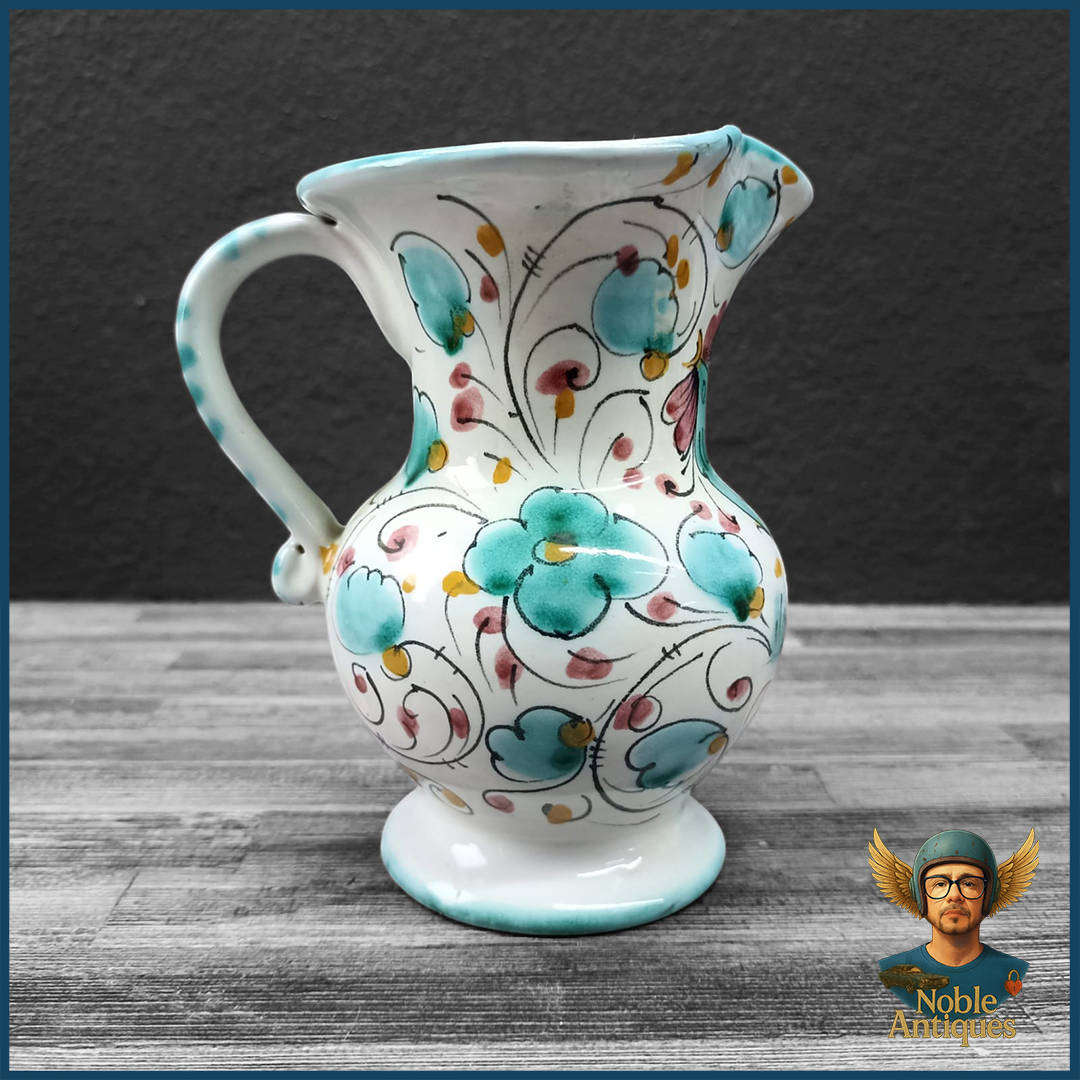 Vintage Italian Hand Painted Porcelain Pitcher