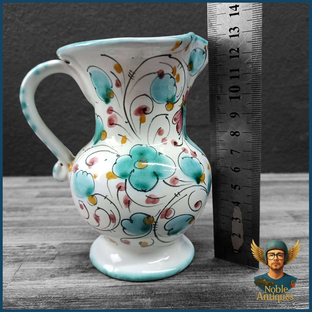 Vintage Italian Hand Painted Porcelain Pitcher