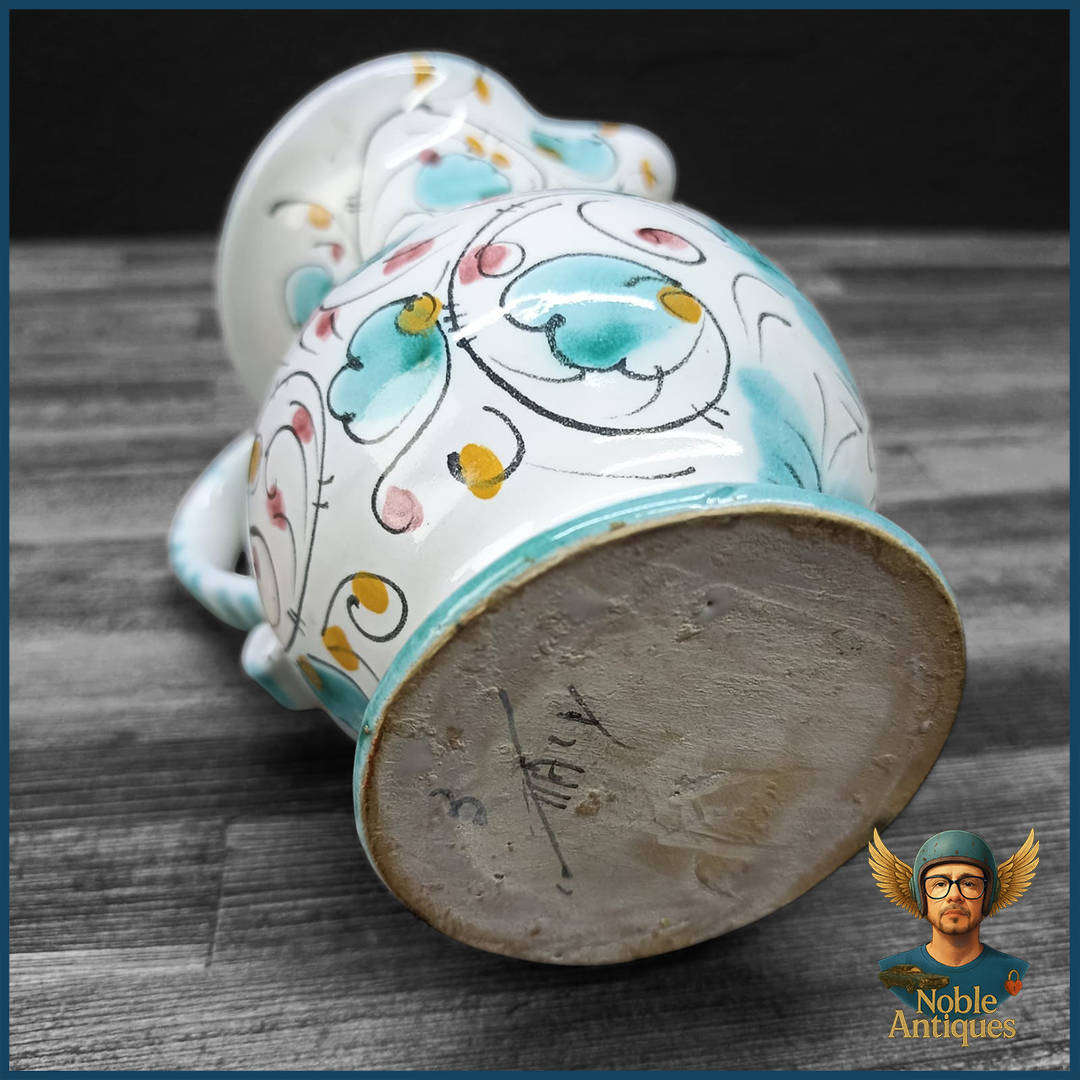 Vintage Italian Hand Painted Porcelain Pitcher