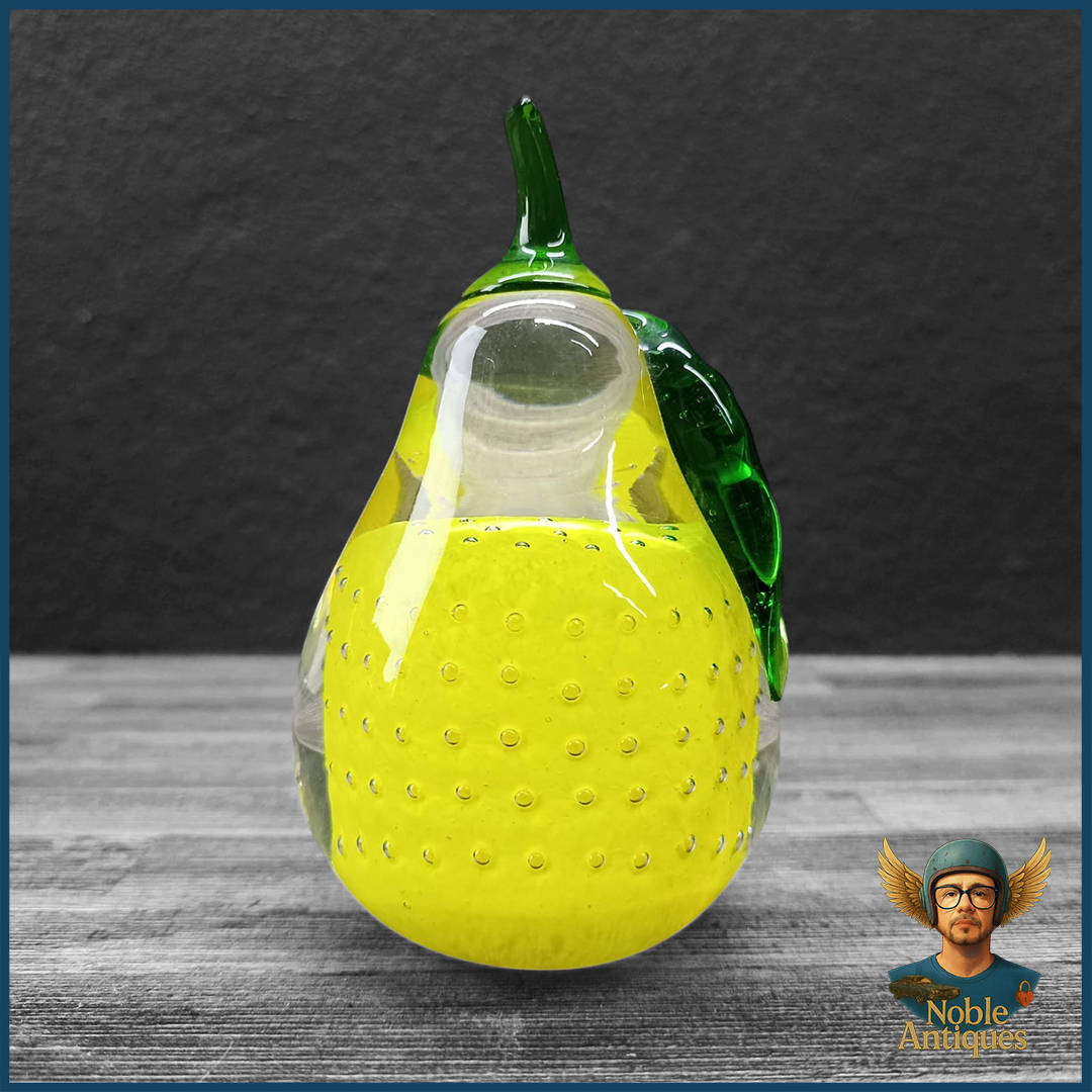 Vintage Hand-Blown Glass Pear Paperweight