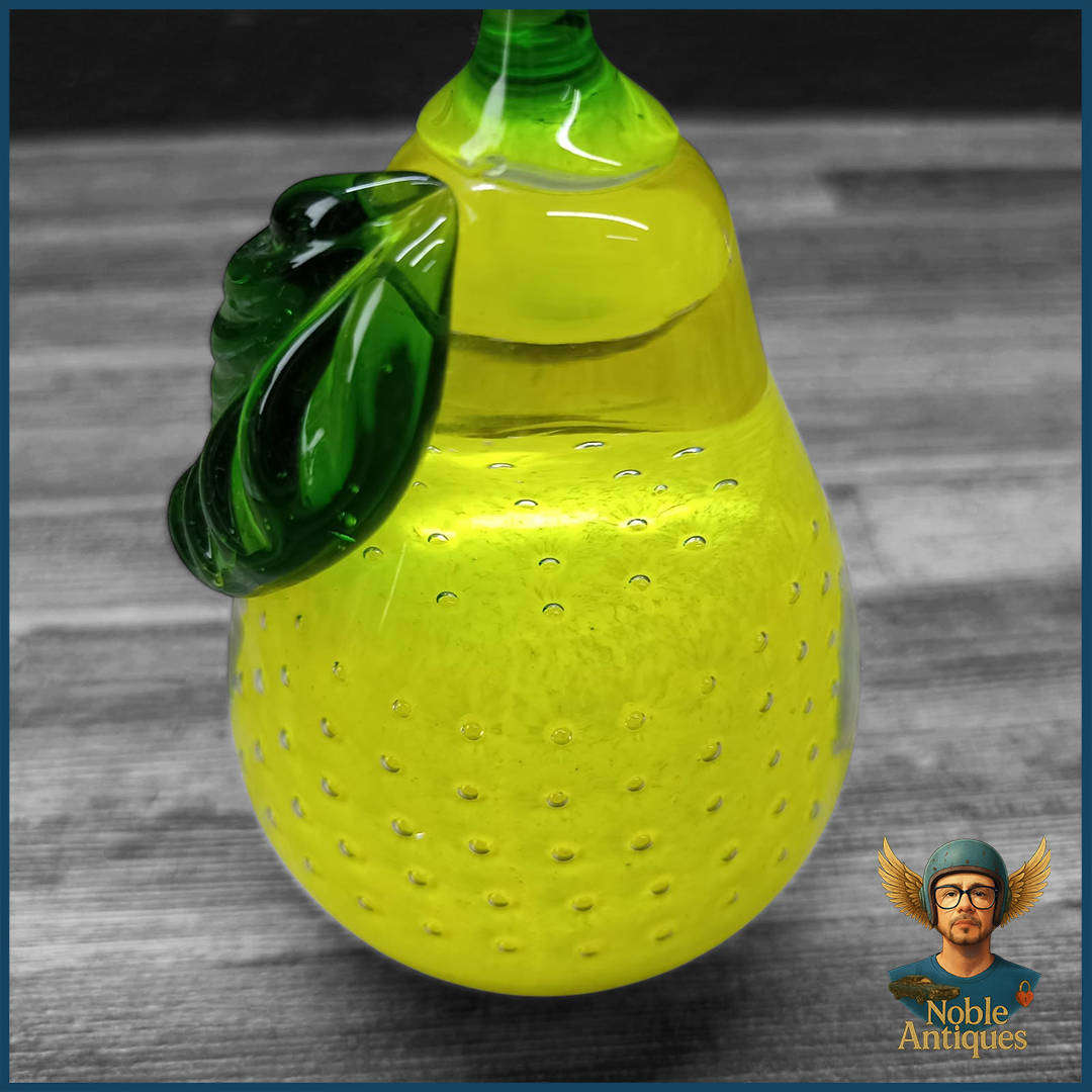 Vintage Hand-Blown Glass Pear Paperweight