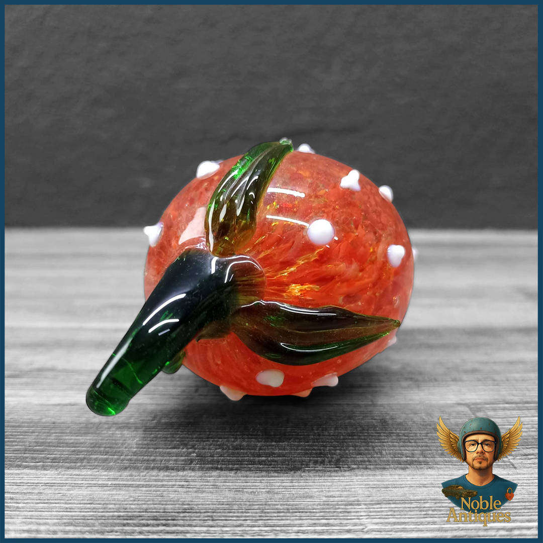 Vintage Hand-Blown Glass strawberry Paperweight