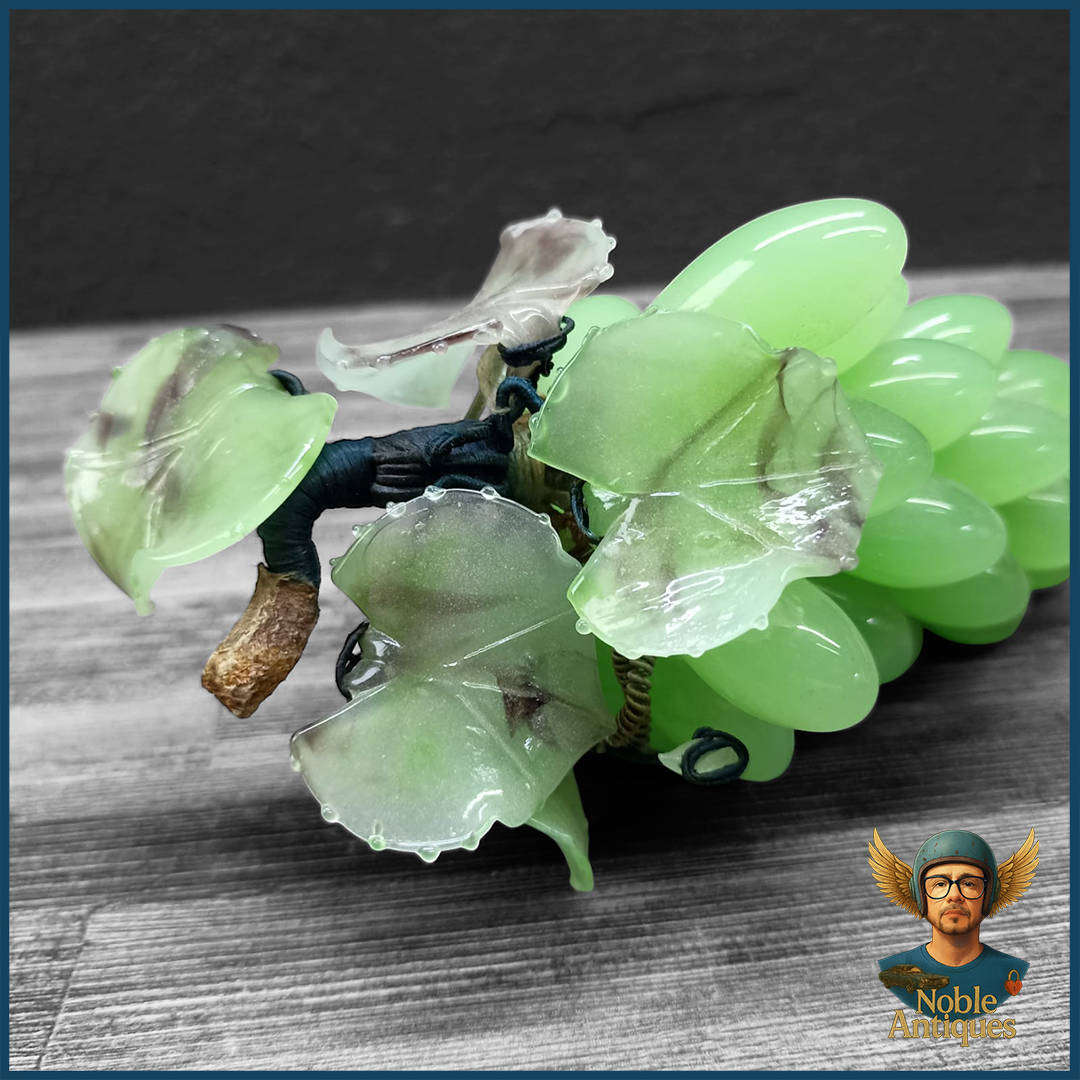 Vintage Venetian Murano Jade Glass Green Grapes